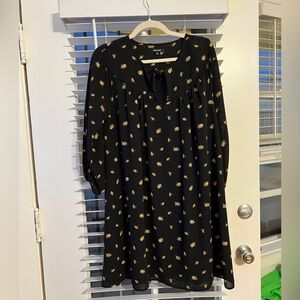 Madewell Black Floral Mini Dress